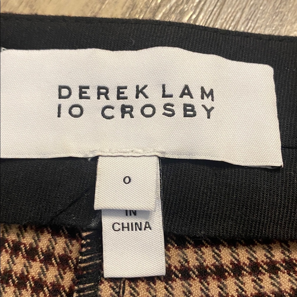 Derek Lam 10 Crosby Houndstooth Heritage Old Money Straight Leg Pants Size 0
